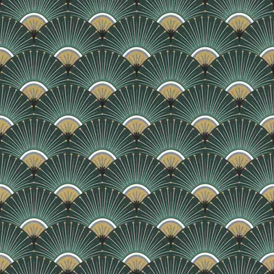 Produktbild von Rasch Vliestapete 637618 Artdeco grün gold