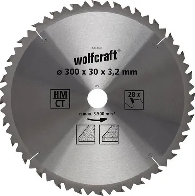 Produktbild von Wolfcraft Kreissägeblatt 300 mm 28 Zähne Hartmetall