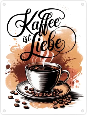 Produktbild von Kaffee ist Liebe Metallschild in 15x20 cm für Kaffeeliebhaber