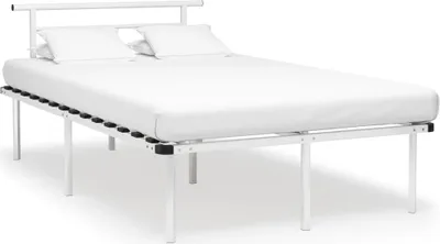 Image de Cadre de lit sans matelas blanc métal 120x200 cm