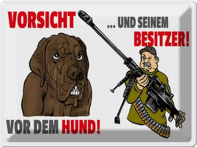 Produktbild von vianmo Blechschild 30x40 cm Vorsicht vor Hund und Besitzer Spruch Zitat