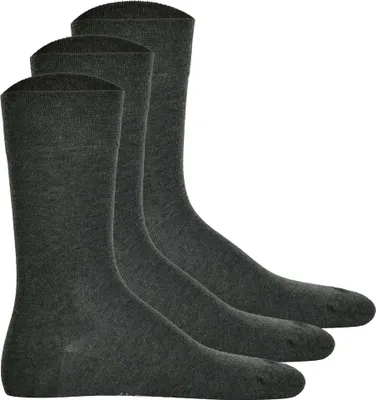 Produktbild von Hudson 3 Paar Herren Socken, Relax Baumwolle Strumpf, ohne Gummifäden, Einfarbig Grau 43-44 (8,5-9,5 UK)