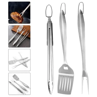 Produktbild von Edelstahl BBQ Grillbesteck Set – 3-teiliges Outdoor Grillzubehör Set