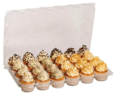 Produktbild von 3er-Set wiederverwendbare Kunststoffbehälter für Cupcakes (24 Mulden)