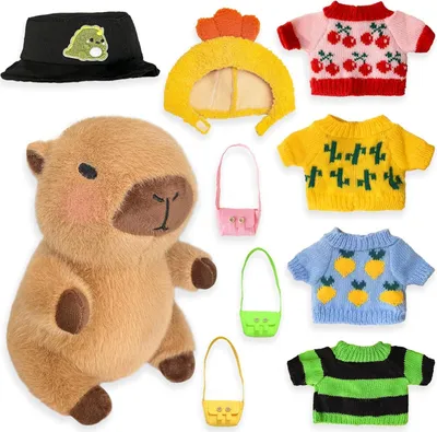 Productafbeelding van Pluche capibara knuffel, 33 cm, gemaakt van zacht polyester, geschikt voor kinderen en dierenliefhebbers
