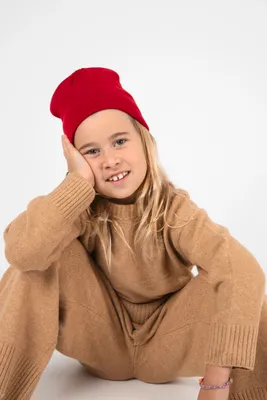 Produktbild von K-Up Mädchen Mütze Beanie Wintermütze Strickmütze Warm Bommelmütze, Größe:U, Farbe:Schwarz