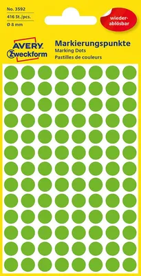 Immagine prodotto di AVERY Zweckform 3592 Punti adesivi verdi Ø 8,0 mm