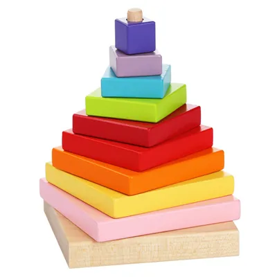 Image de RAPPA CUBIKA Pyramide colorée - puzzle en bois 9 pièces