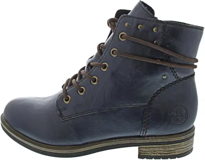 Produktbild von Rieker Damen Stiefelette Anflechter Nieten Ziernähte Logoprägung 72222, Größe:42 EU, Farbe:Blau