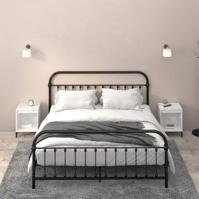 Image de vidaXL Tables de nuit 2 pcs. Blanc brillant 40x35x50 cm