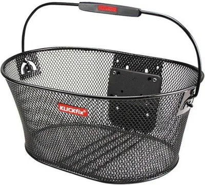 Produktbild von Klickfix Oval Korb Lenkerkorb ohne Lenkeradapter schwarz feinmaschig Einkaufskorb