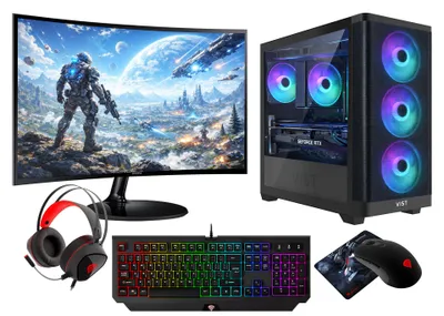 Produktbild von VIST Gaming PC Komplett Set  Ryzen 7 5700X RTX 5060 32GB SSD 1TB WIFI 27" W11