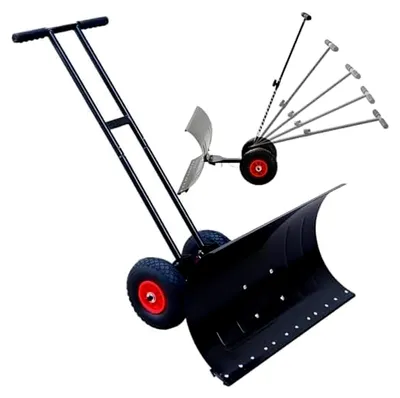 Produktbild von 29-Zoll Schneeschaufel für schwere Einsätze mit Rädern – Ergonomische Bauweise und Geländereifen, Effizientes Werkzeug zur Schneeräumung von Einfahrten und Gehwegen