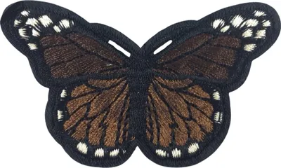 Produktbild von Schmetterling-Emblem-Aufnäher zum Aufbügeln in Dunkelbraun