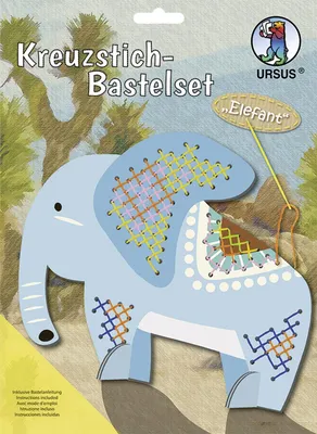 Produktbild von URSUS Kreuzstich Bastelset Elefant