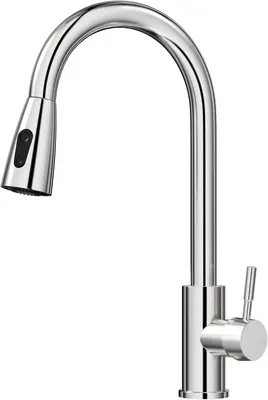 Produktbild von Wasserhahn Küche, Küchenarmatur Ausziehbar, Mischbatterie mit 360° Schwenkbar, Edelstahl Einhebel Spültischarmatur Küche mit 2 Strahlarten Brause Ausziehbar, Edelstahl Gebürstet
