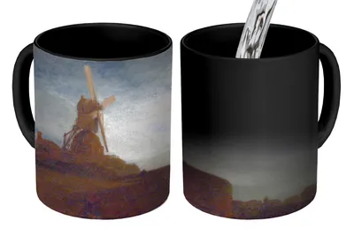 Obrázok produktu pre MuchoWow® Magický pohár Mlyn - Obraz, Rembrandt van Rijn 350 ml Pohár na zmenu farby Darček Nápad na darček - Foto hrnček