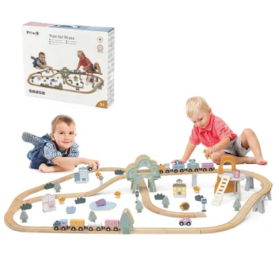 Obrázok produktu pre PolarB Train Set, 3 rok / roky, Drevo, Viacfarebný