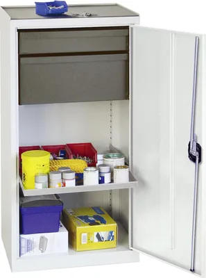 Image de Stumpf Armoire à outils et matériel série 3000 gris clair + 1 tiroir 100 mm + 1 tiroir 200 mm + 1 tablette coulissante - 3001307