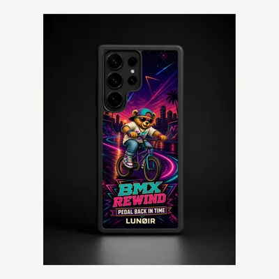 Productafbeelding van Samsung S25 Ultra hoesje, telefoonhoesje, beschermhoes, case met BMX retro design – LUNØIR ©