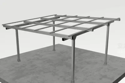 Produktbild von Carport Doppelcarport Gestell für 2 Autos - Überdachung für Autos - Aluminium, Silber