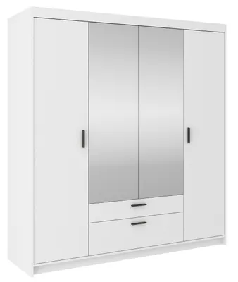 Produktbild von AX LIVING Weißer Kleiderschrank mit Spiegel Storicos 4T 176,3cm breit