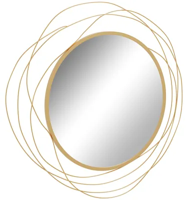 Produktbild von HOMCOM Wandspiegel, Ø65 cm Wandschmuck mit Spiegel, Metallrahmen, für Wohnzimmer