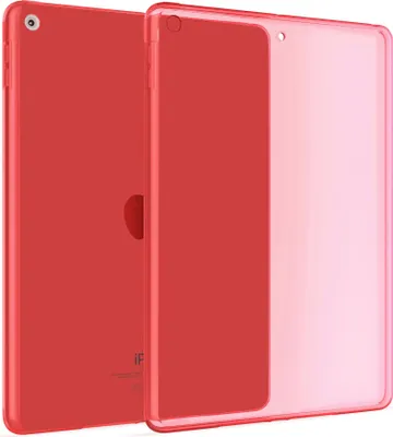 Produktbild von Hülle Kompatibel mit Apple iPad (10.2) (2019-2020) - Transparent Silikon Cover Case Schutzhülle in Rot