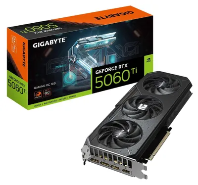 Immagine prodotto di GIGABYTE GeForce RTX 5060 Ti GAMING OC 16G Scheda Grafica 16 GB GDDR7, 128 bit, PCI-E 5.0, 2647 MHz Frequenza del core, 3 x DisplayPort, 1 x HDMI, GV-N506TGAMING OC-16GD