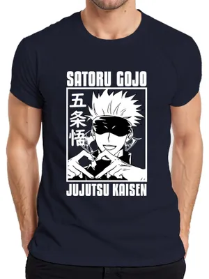 Produktbild von Satoru Gojo Jujutsu Kaisen Anime Fan Geschenk Augenbinde Herzhand Herren T-Shirt, Navy, S