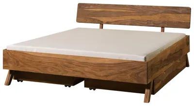 Produktbild von MASSIVMOEBEL24.DE Bett mit Schublade Sheesham 180x200x80 natur sandgestrahlt lackiert MALMÖ 2 #235
