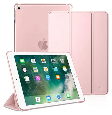 Produktbild von Fintie Hülle für iPad 9.7 Zoll 2018/2017 - Ultradünn Schutzhülle mit transparenter Rückseite Abdeckung Cover mit Auto Schlaf/Wach für 9.7" iPad 6. Generation / 5. Generation, Roségold