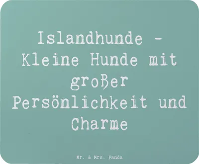 Produktbild von Mr. & Mrs. Panda Mouse Pad Spruch Charme Islandhund - Meeresbrise - Geschenk, Hunderassen, liebevoll, Mousepad, laptop, mausteppich, mauspad, Persönlichkeit, Hunderasse