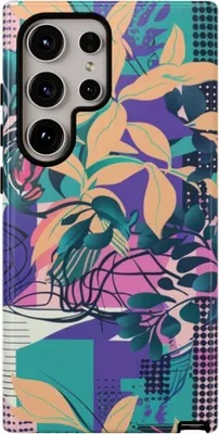 Produktbild von Buntes Blumenmuster mit abstraktem Design – Hülle Kompatibel mit Samsung Galaxy S24 Ultra
