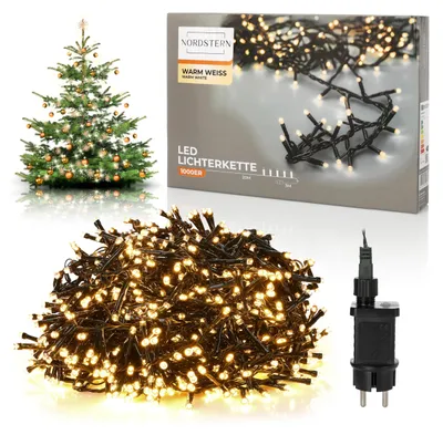 Obrázok produktu pre Lichtsnoer – 800 LED diód – Teplá biela farba – Vianočné osvetlenie – Dekoratívne osvetlenie vhodné do interiéru aj exteriéru – Sieťový adaptér – 16 metrov