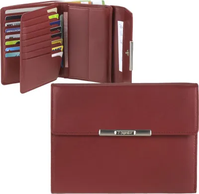 Produktbild von Esquire großes Damen Portemonnaie Leder rot Geldbörse kompakt mit vielen Kartenfächern (20) RFID 1228-50-11