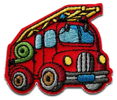 Obrázok produktu pre Detské hasičské auto - nášivka, nažehľovacia, nášivky, nášivky, nažehľovacie, veľkosť: 5 x 4,2 cm