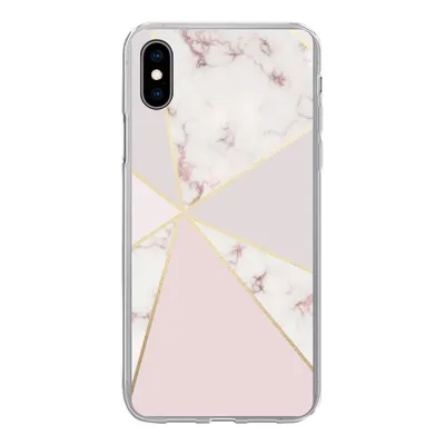Produktbild von MuchoWow® Handyhülle Schutzhülle Hülle für iPhone Xs Marmor - Gold - Rosa Silikon Softcase Handy Hülle - Handytasche