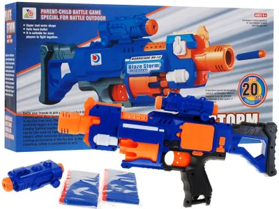 Obrázok produktu pre Szybkostrzelny Karabin Dla Dzieci 8+ Blaze Storm 20 Długich Pocisków Z Pianki + Celownik + Kolba