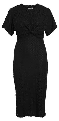 Productafbeelding van VILA Korte jurk met korte mouwen, knoopdetail en textuur. Maat: XL
