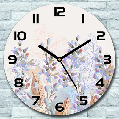 Produktbild von Wanduhr aus Glas Rund fi 30 Pastellblätt Vintage Quarz Deko Schlafzimmer Büro