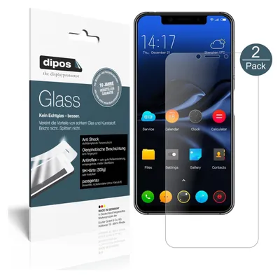 Produktbild von 2x Schutzfolie für Elephone A4 matt - Anti-Shock 9H Folie dipos Glass