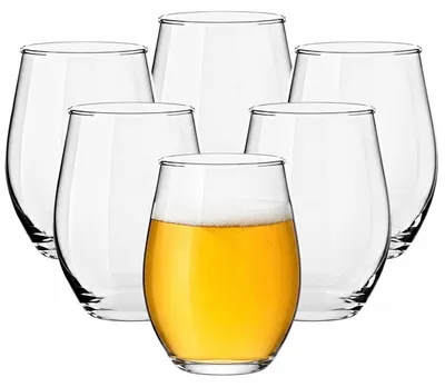 Weingläser-Set ohne Stiel, 6 Stück, 580 ml, transparent