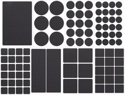 Produktbild von 93 Stück selbstklebende Antirutsch-Pads, Schwarz, 5 mm dick, für Möbelbeine und Tische