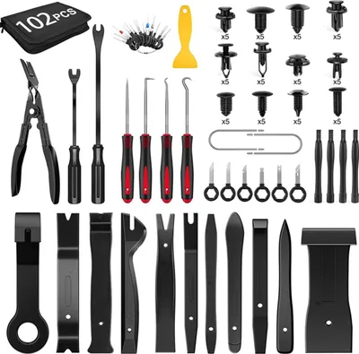 Immagine prodotto di INF Kit di 102 pezzi per la rimozione di finiture auto, riparazione interni auto