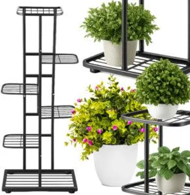 Zdjęcie produktu dla Kwietnik Stojący Metalowy Loft Craft Stojak Na Kwiaty Rośliny Półki Wysoki