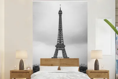 Produktbild von MuchoWow® Fototapete für Wohnzimmer oder Schlafzimmer Wandtapete Vinyl Motivtapete Der Eiffelturm - 195x300 cm - Das Hintergrundbild