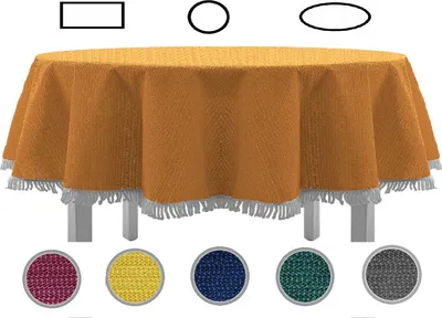 Produktbild von Gartentischdecke mit Fransen Tischdecke rund oval eckig Classic 140x180 cm oval orange
