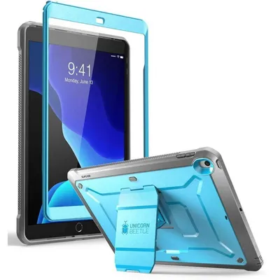 Produktbild von Schutzhülle für iPad 10.2 Zoll mit Displayschutz und Ständer, Blau