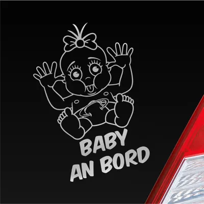 Produktbild von Auto Aufkleber Baby an Bord on Tour 20x30 cm Silber Sticker Heckscheibenaufkleber